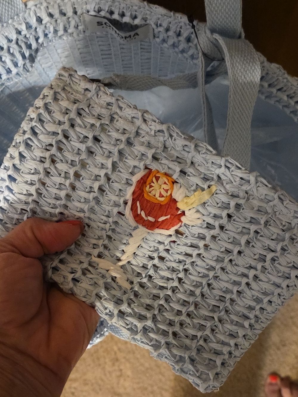 Light Blue 'CIAO CIAO' Woven Tote Bag - Picture 5 of 5